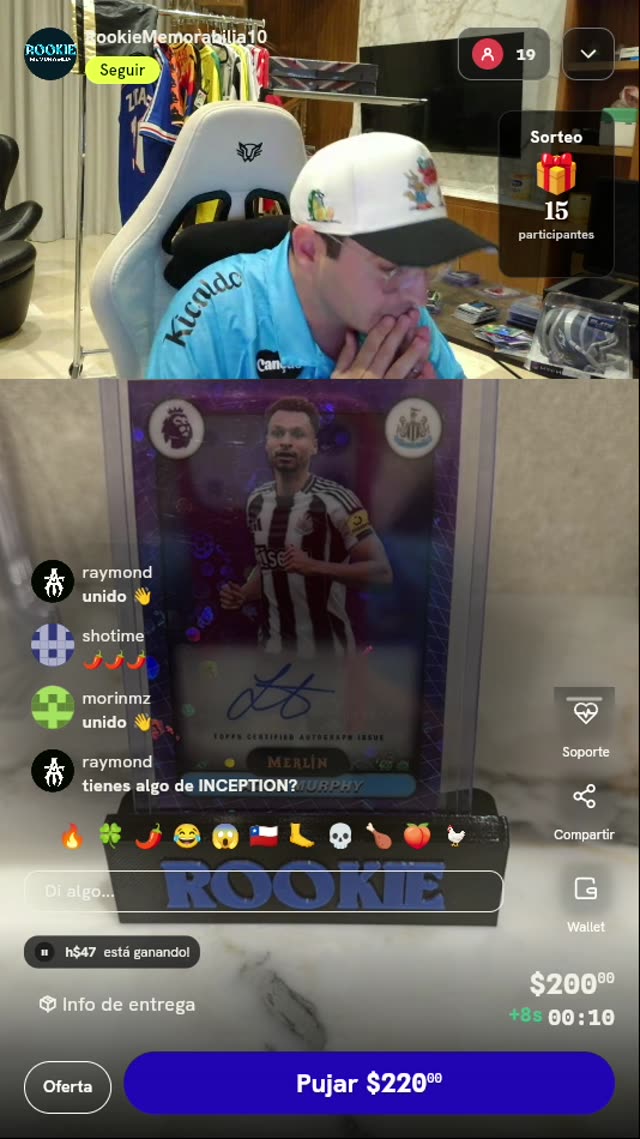 Carta Autografiada Jacob Murphy Topps Merlin