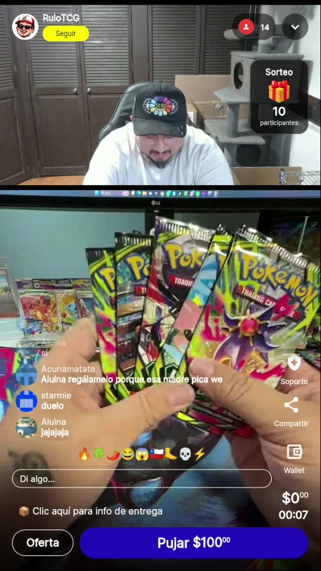Sobres Pokémon TCG en vivo