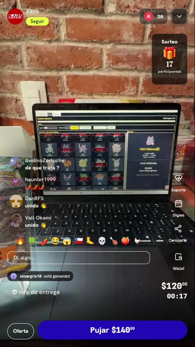 Participación en dinámica Pokémon TCG
