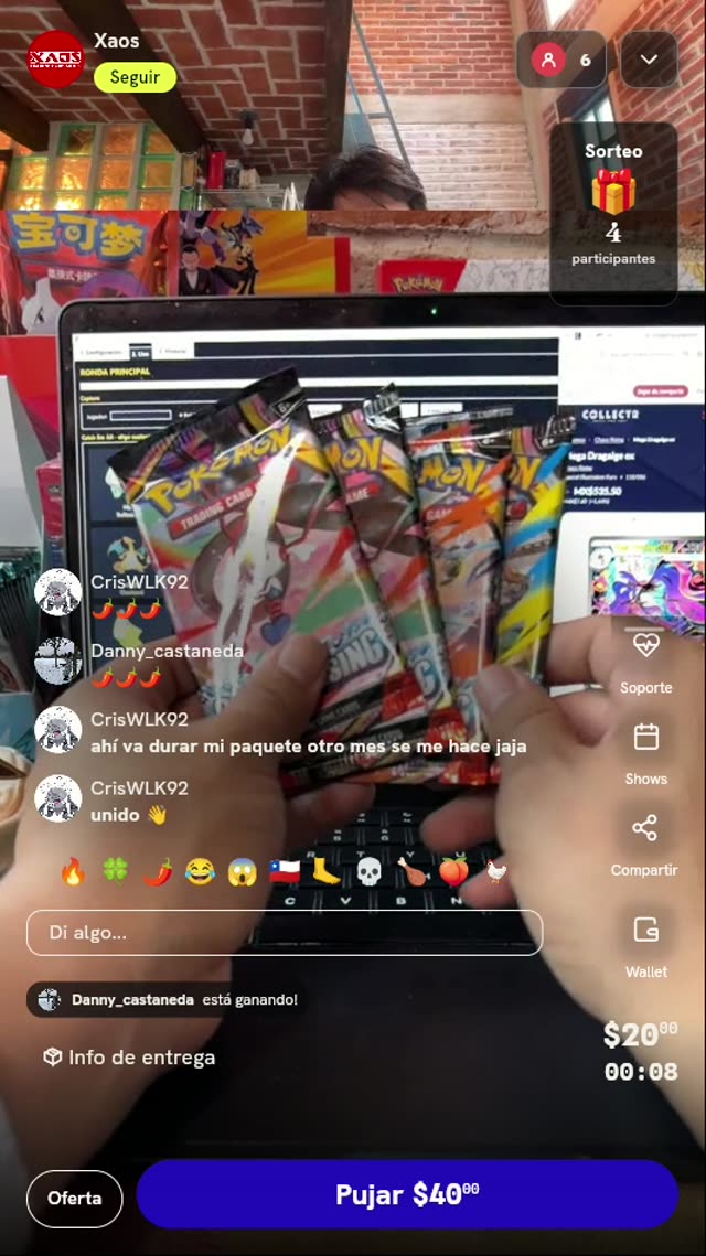 Lote de 4 Sobres Pokémon TCG
