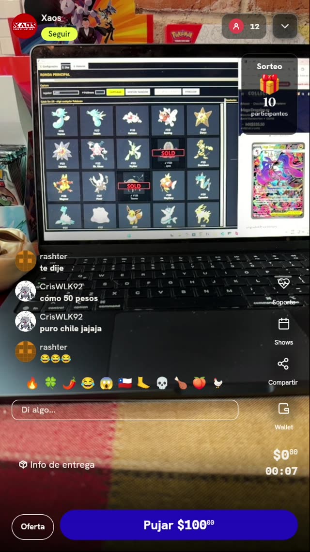 Participación en minijuego Pokémon TCG
