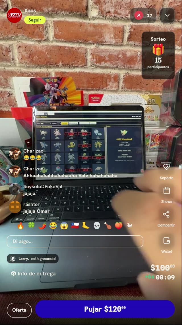 Entrada a dinámica Pokémon en vivo