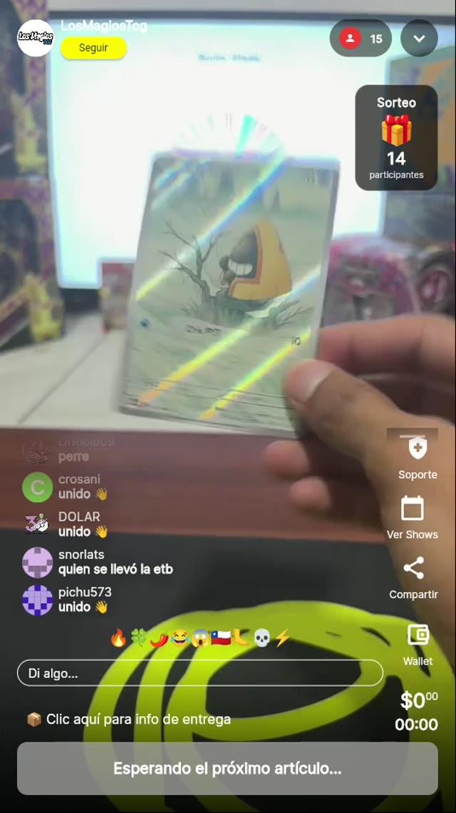 Bonito Hitsito carta Pokémon rifa