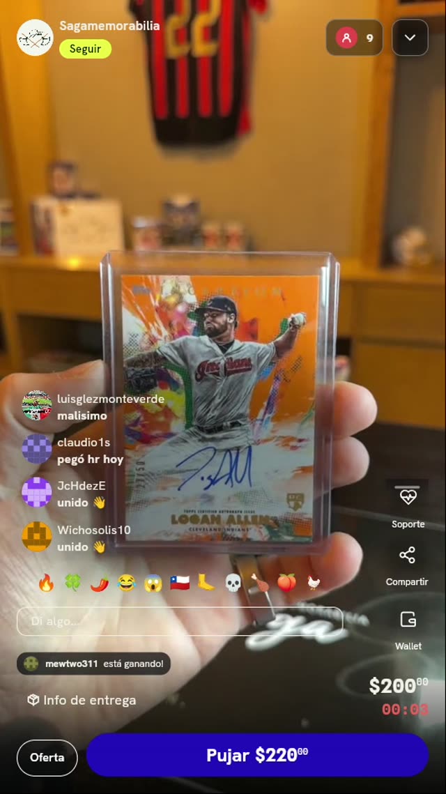 Carta Logan Allen Topps Inception Autografiada