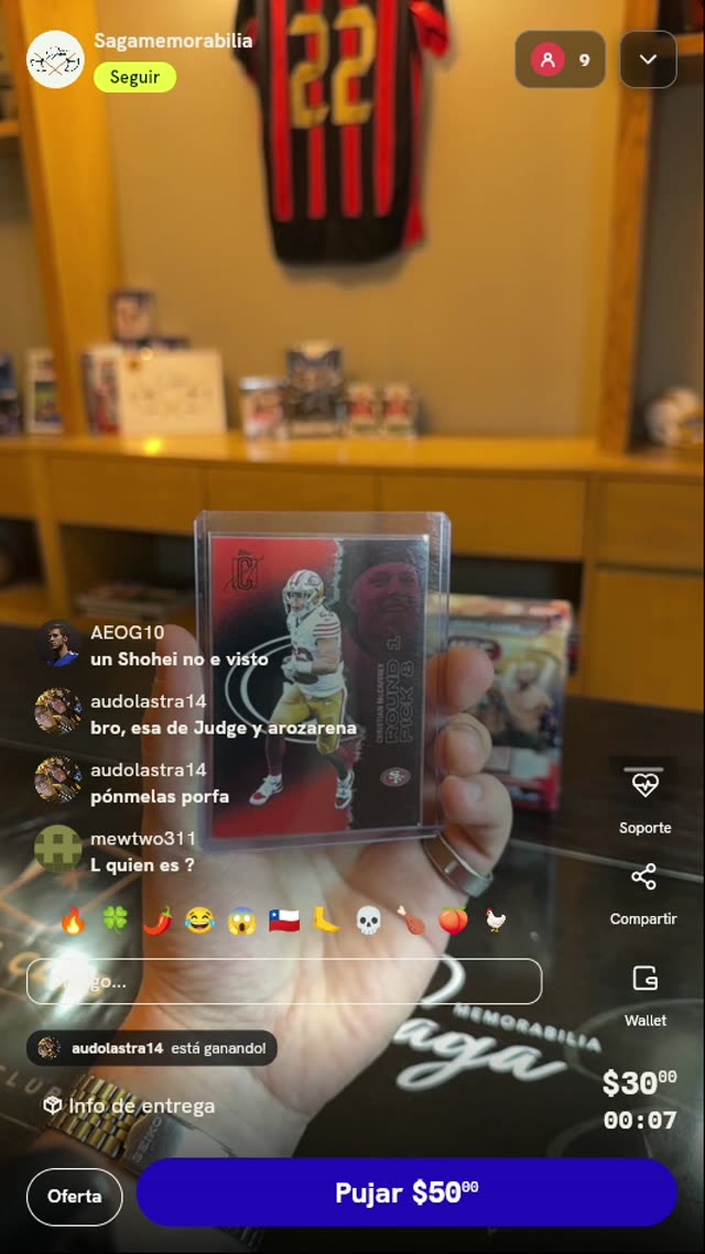 Carta Christian McCaffrey Topps Signature Class