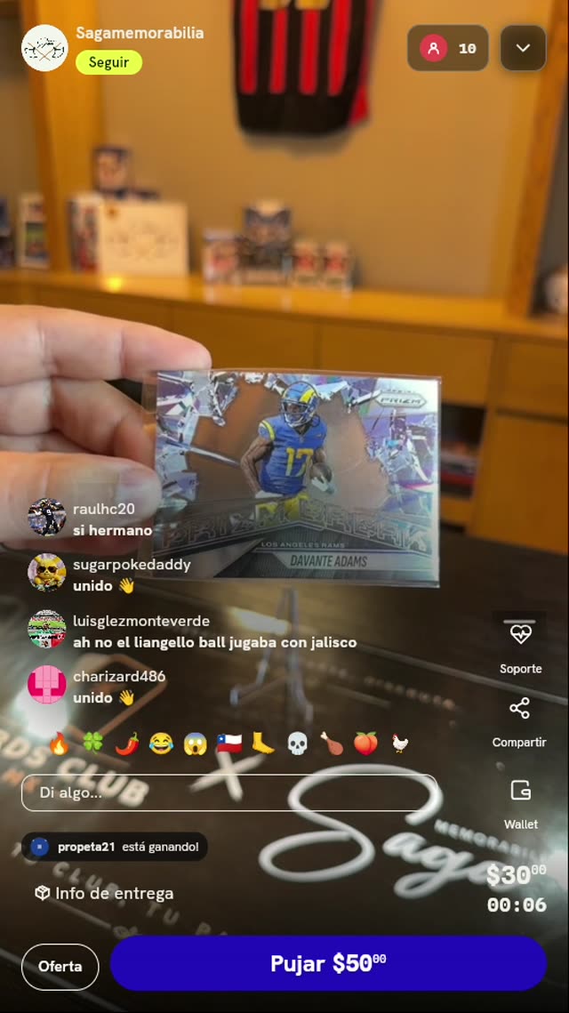 Carta Panini Prizm Davante Adams