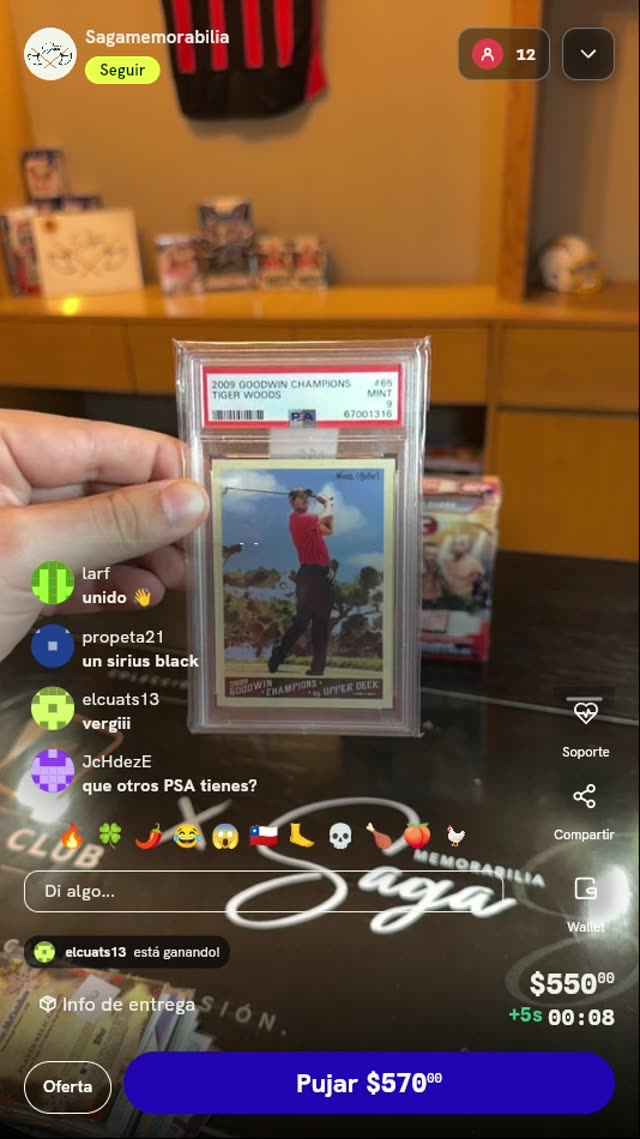 Tarjeta Tiger Woods 2009 PSA 9