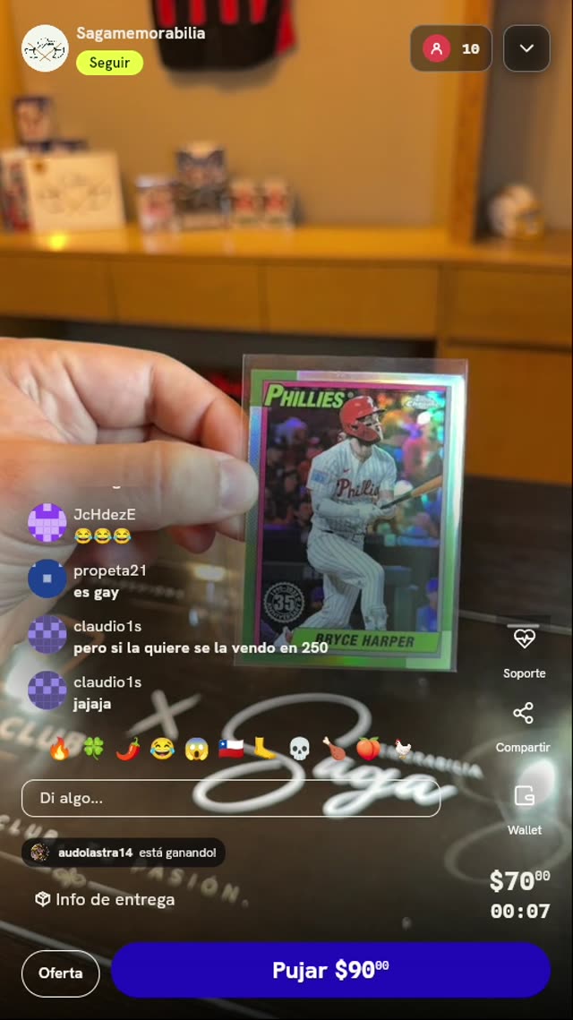 Carta Bryce Harper Topps Chrome 1989