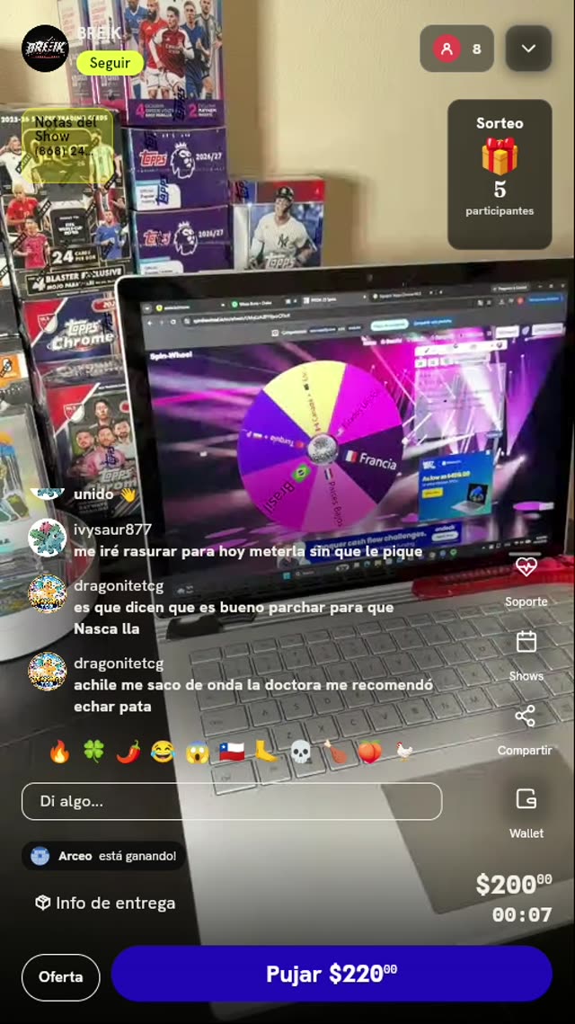 Giro en ruleta para break deportivo