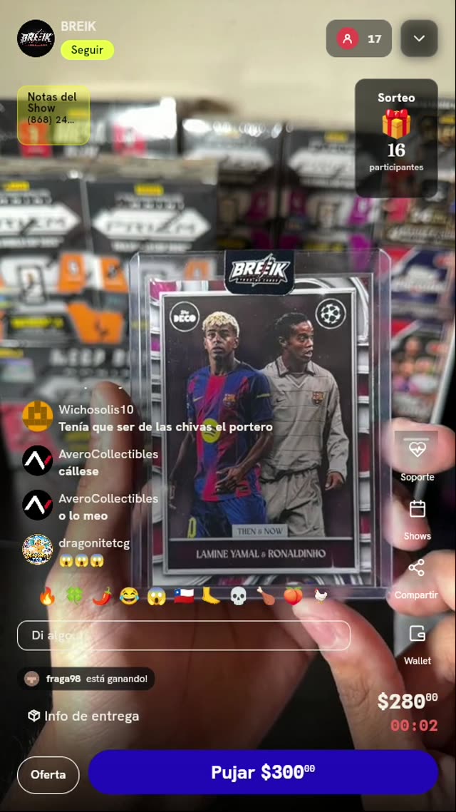 Carta Topps Deco Yamal y Ronaldinho