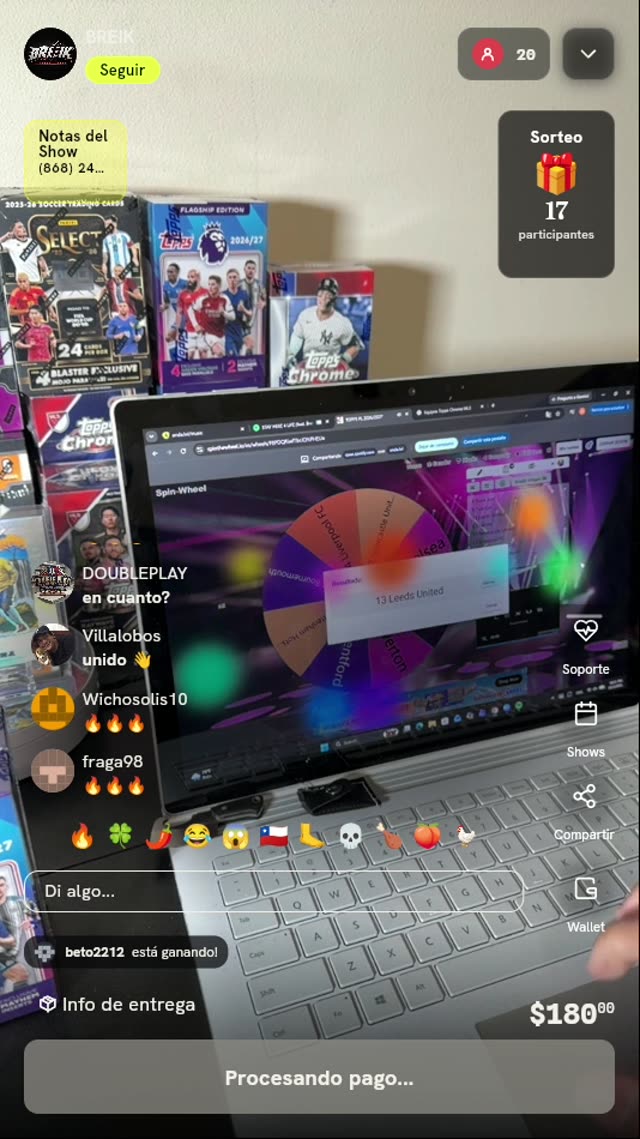 Tiro en ruleta de equipos