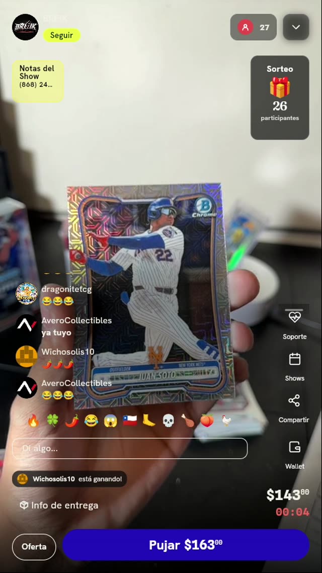 Carta Juan Soto Bowman Chrome Mojo