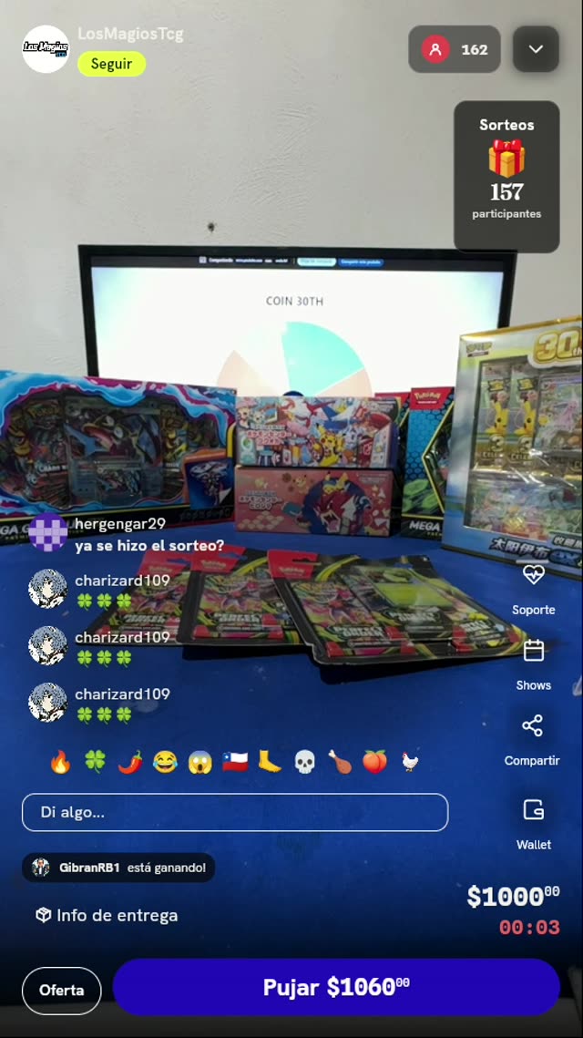 Giro en ruleta Pokémon TCG