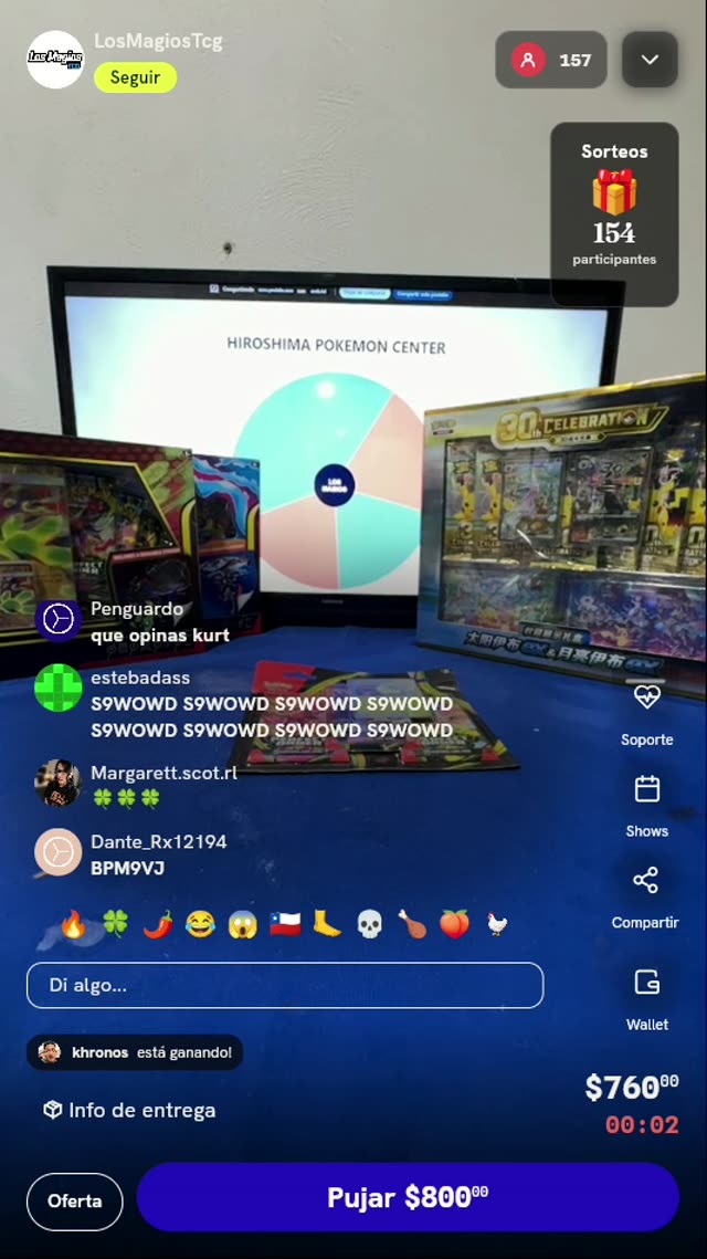 Giro en ruleta Pokémon TCG