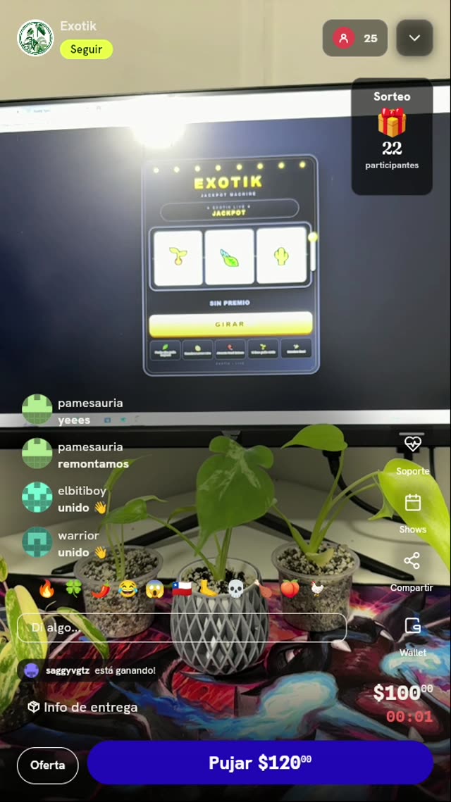 Tiradas en Jackpot de Plantas Exóticas