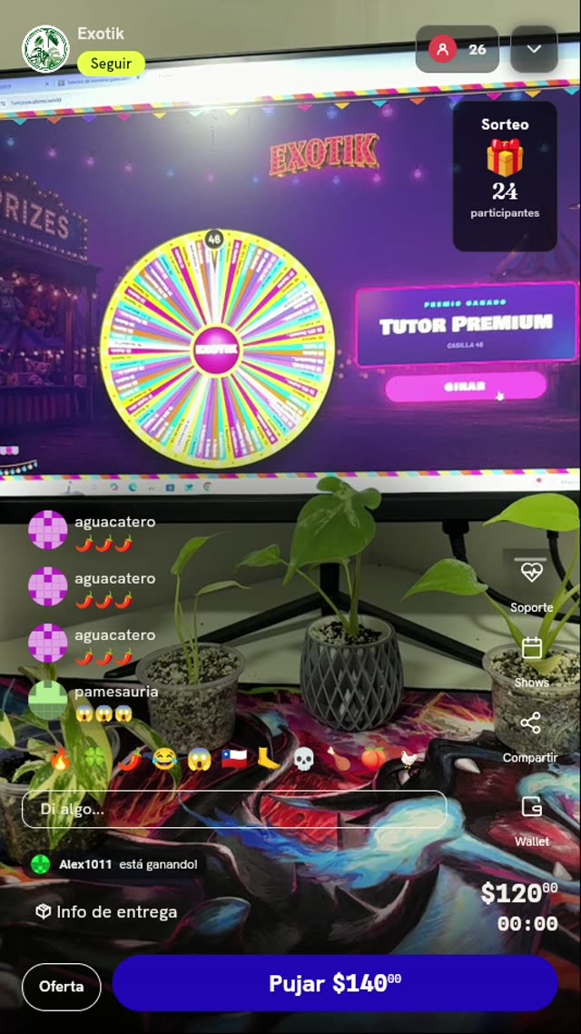 Tiros en Ruleta de Plantas