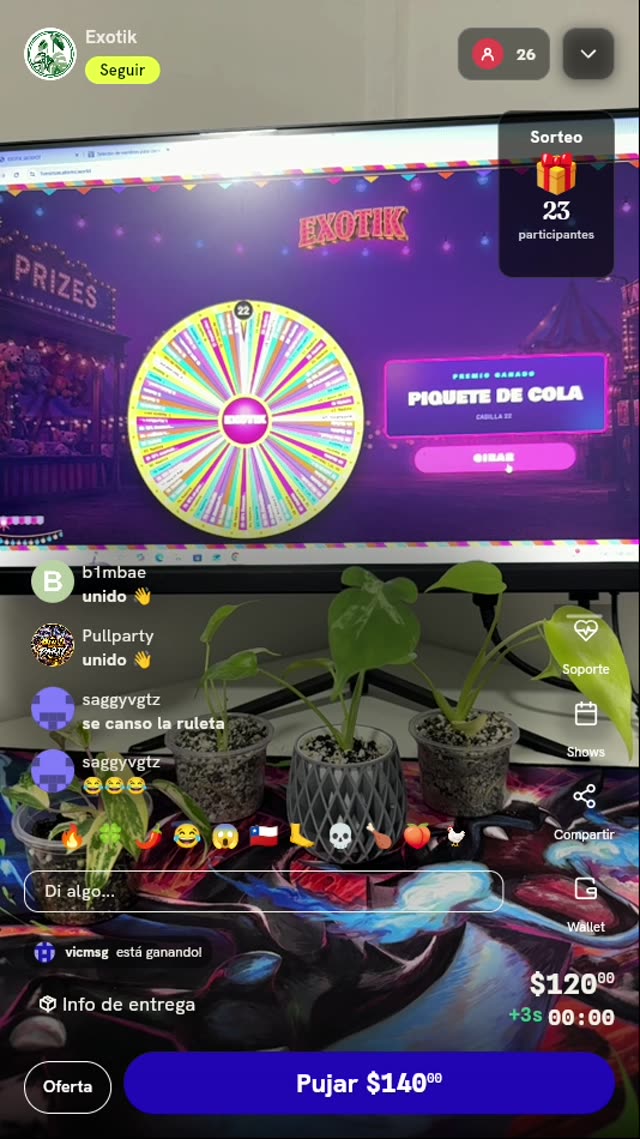 Giro en ruleta de premios