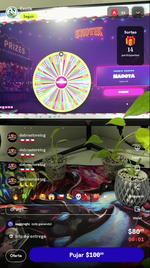 Tiros en Ruleta de Plantas Exóticas