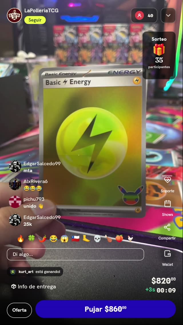 Carta Pokémon Basic Lightning Energy 25th Anniversary