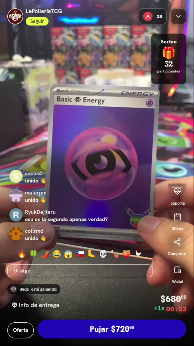 Carta Pokémon Energía Psíquica 25 Aniversario