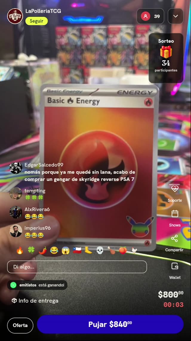 Carta Pokémon Basic Fire Energy 25th