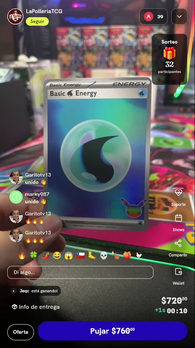 Energía Básica Agua Pokémon 25 Aniversario