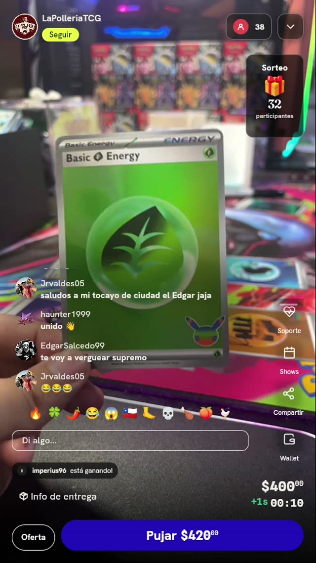 Carta Pokémon Energía Planta 25 Aniversario