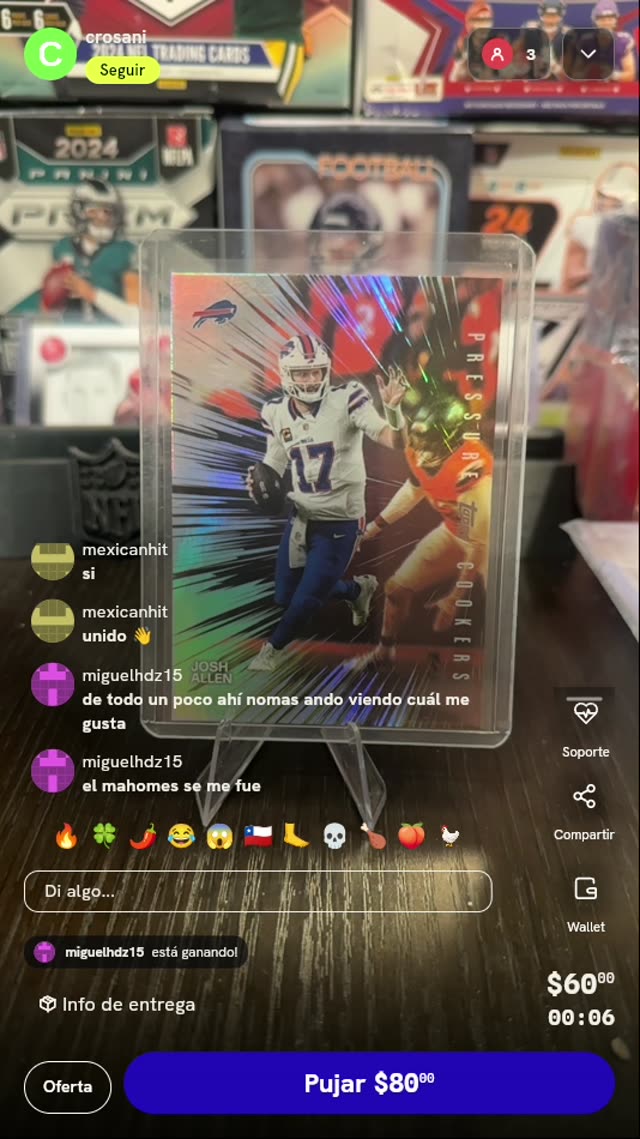 Carta Josh Allen Topps Pressure Cookers