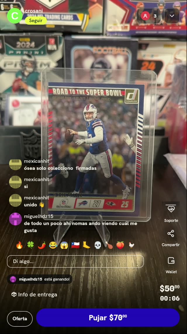Carta Josh Allen Donruss Super Bowl