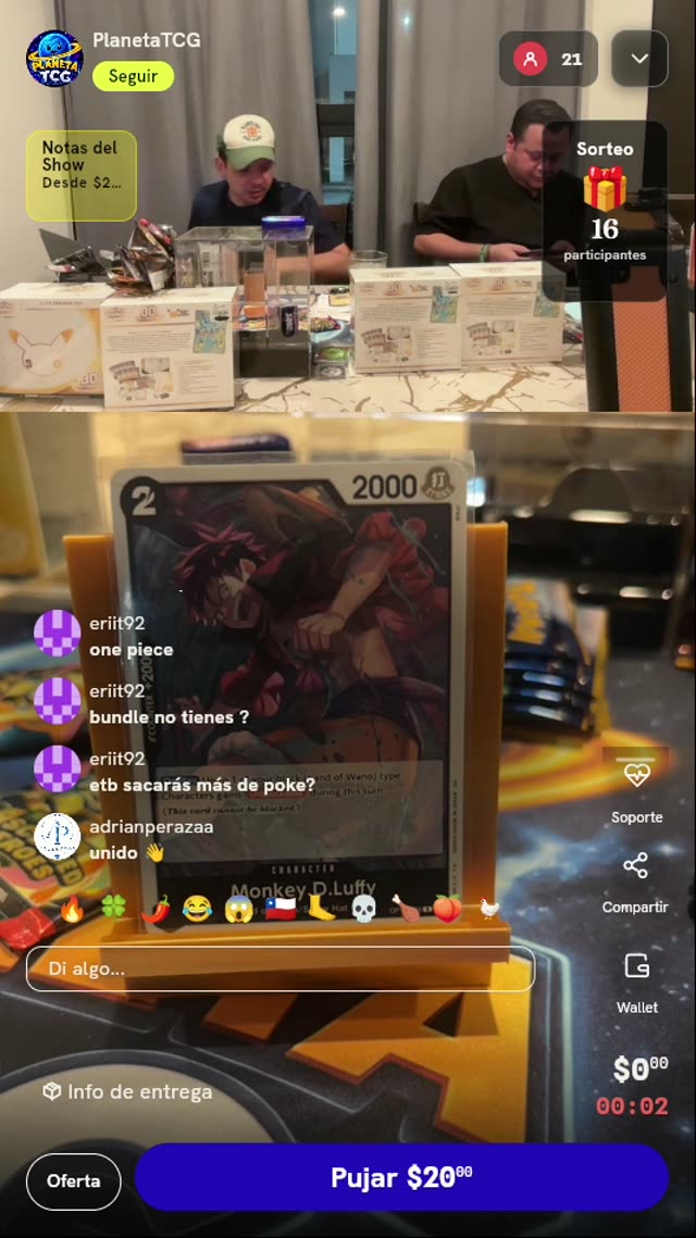 Carta One Piece Monkey D. Luffy OP16-095