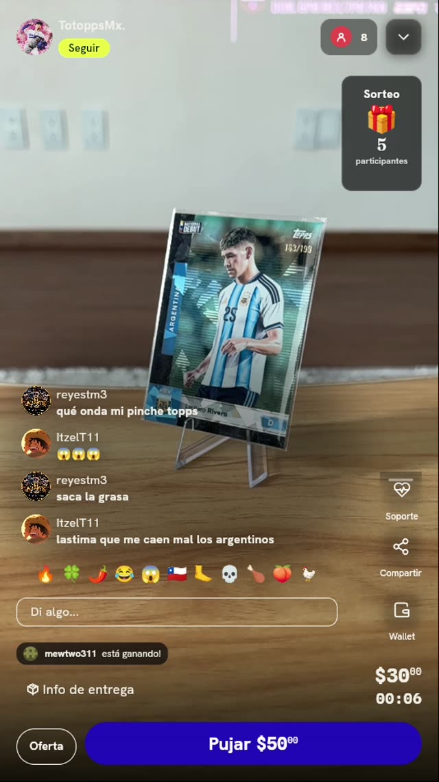 Carta Topps Lautaro Rivero 163/199