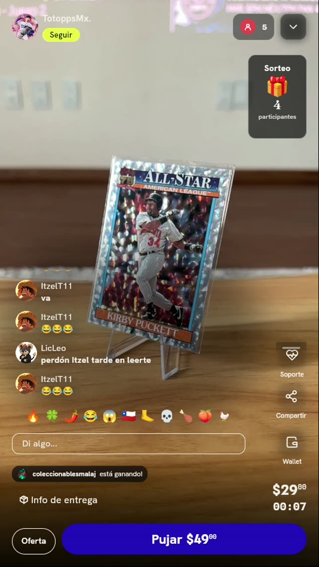Carta Kirby Puckett Topps All-Star
