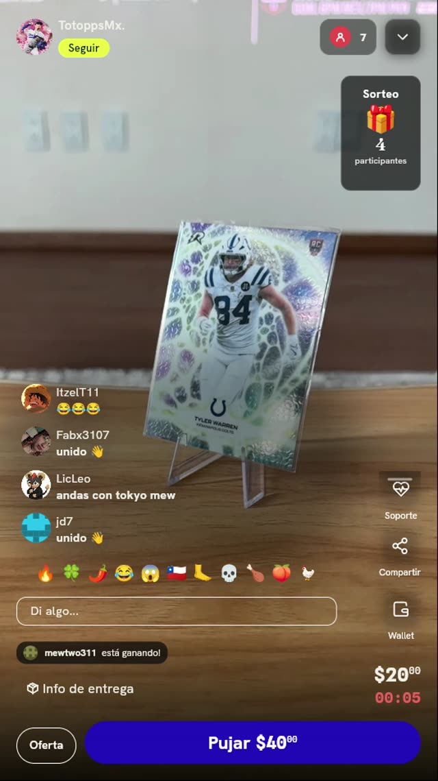 Carta Rookie Panini Tyler Warren Colts