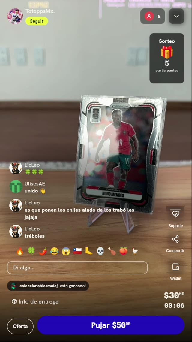 Tarjeta Panini Prizm Nuno Mendes Portugal