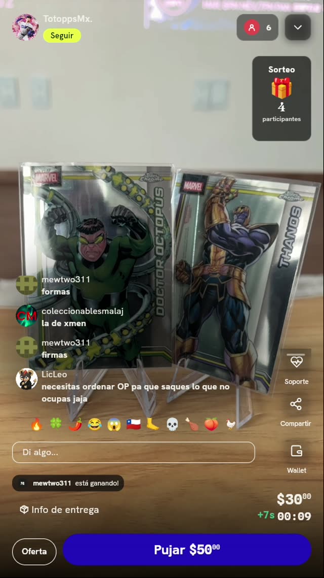 Cartas Topps Chrome Marvel