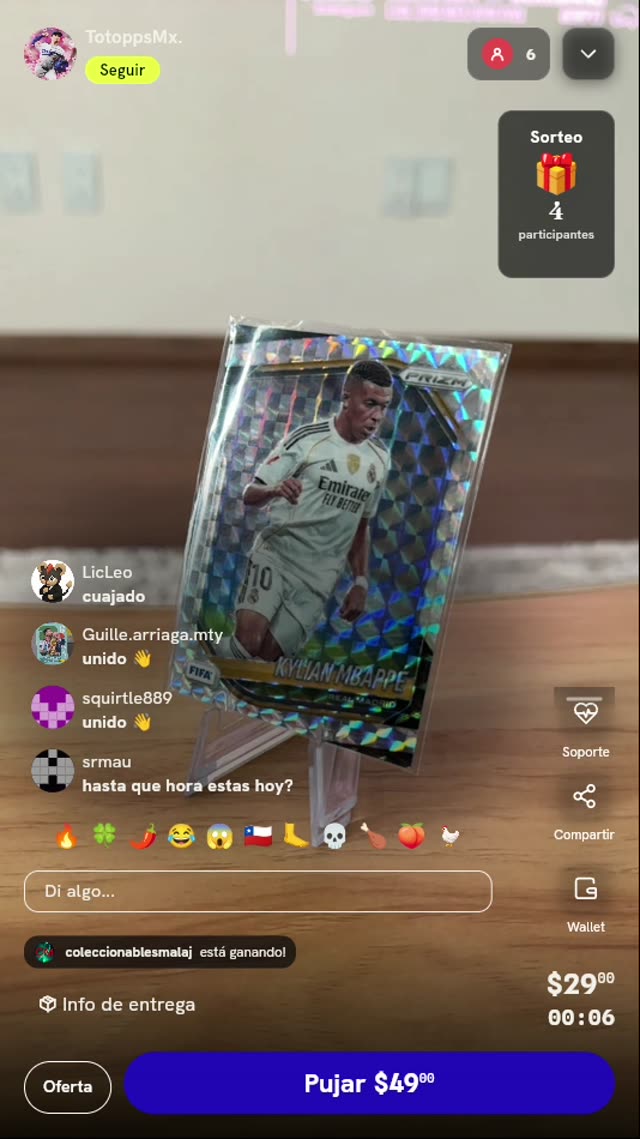 Carta Panini Prizm Kylian Mbappé Real Madrid