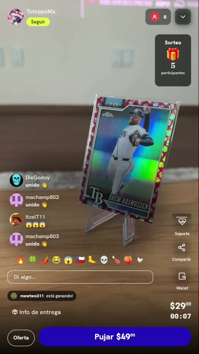 Carta Topps Chrome Drew Rasmussen