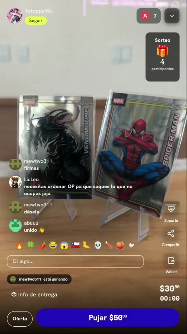 Cartas Topps Chrome Marvel