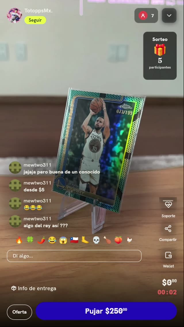 Carta Stephen Curry Topps Chrome /199