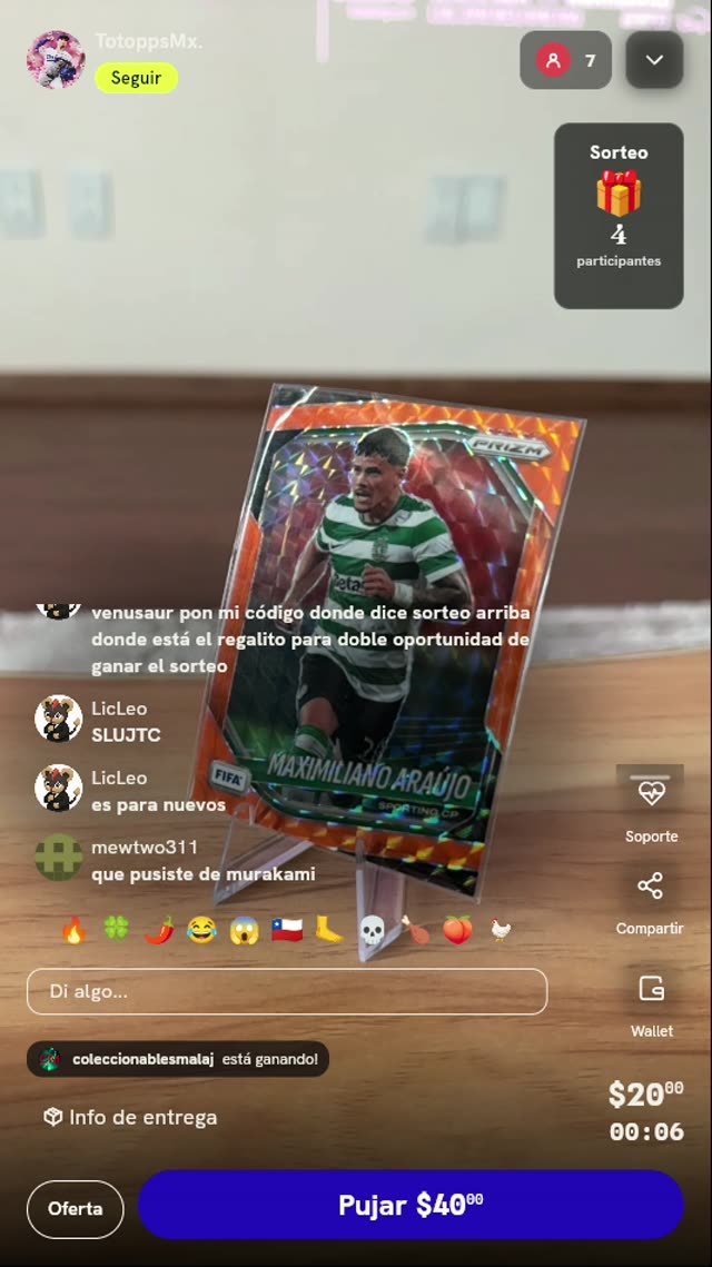 Tarjeta Maximiliano Araújo Panini Prizm FIFA
