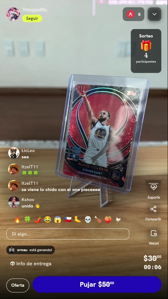 Carta Topps Stephen Curry Player of the Game