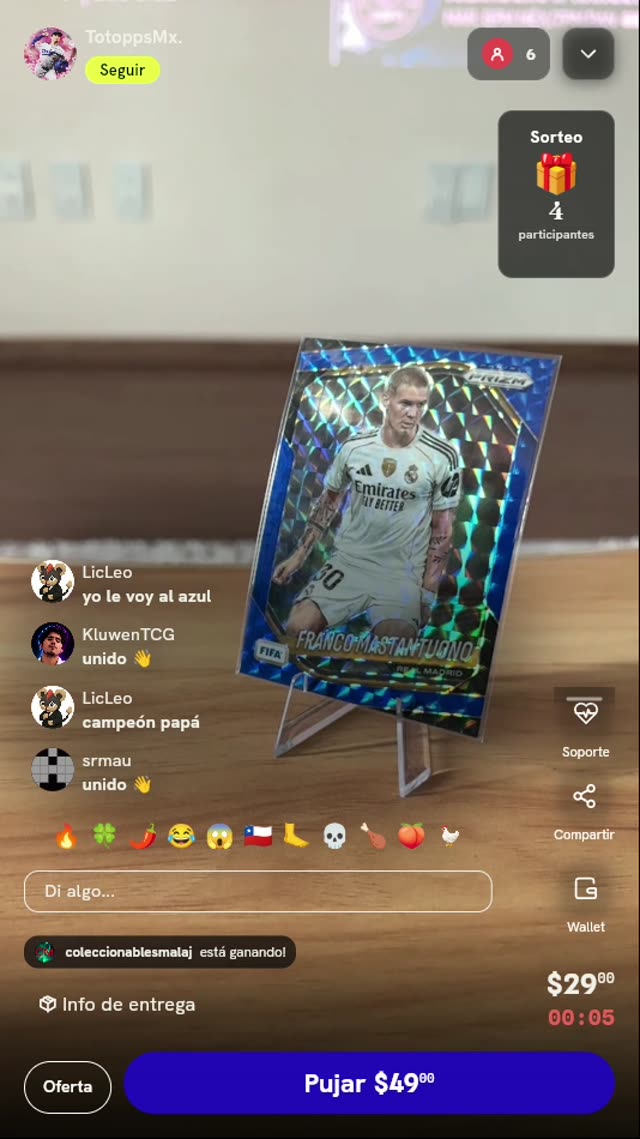 Tarjeta Franco Mastantuono Panini Prizm