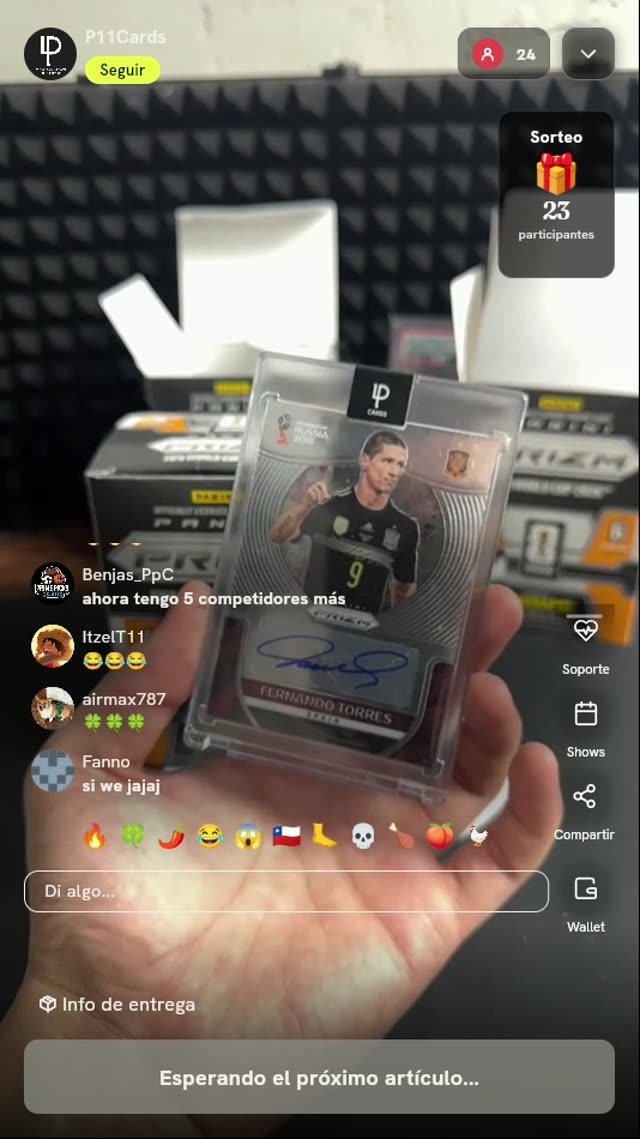 Carta Autografiada Fernando Torres Panini Prizm