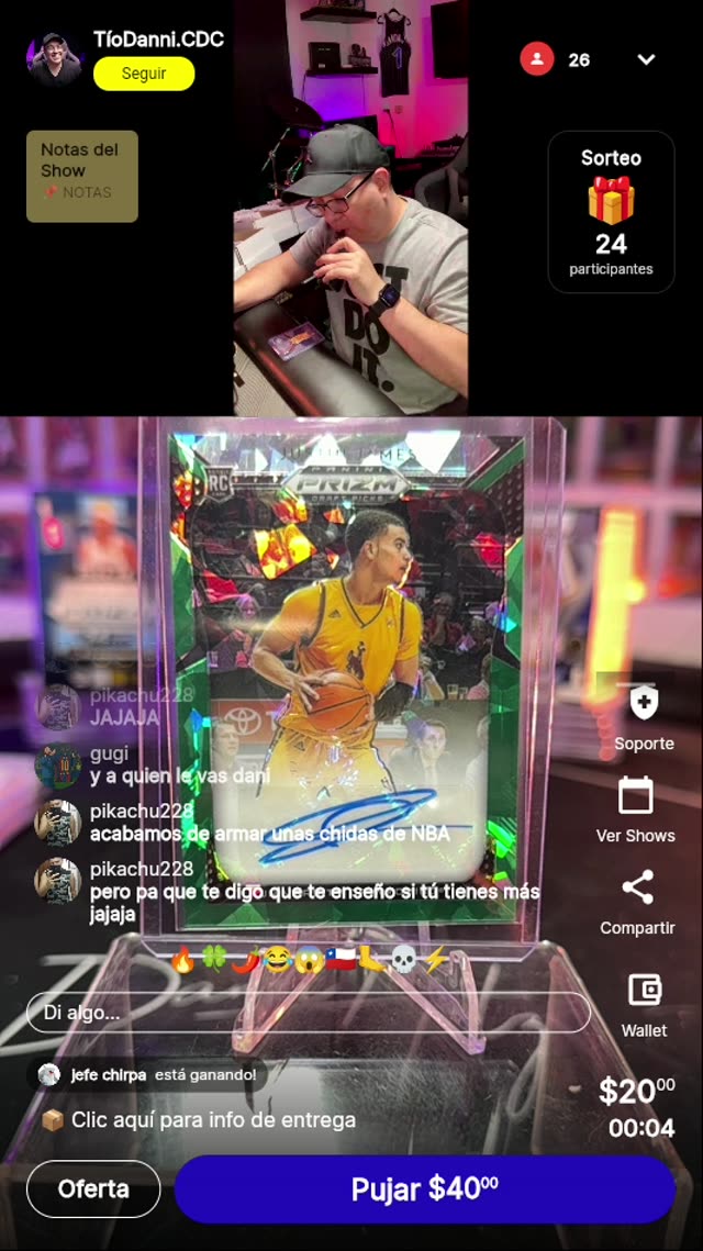 Carta Baloncesto Autografiada Panini Prizm RC