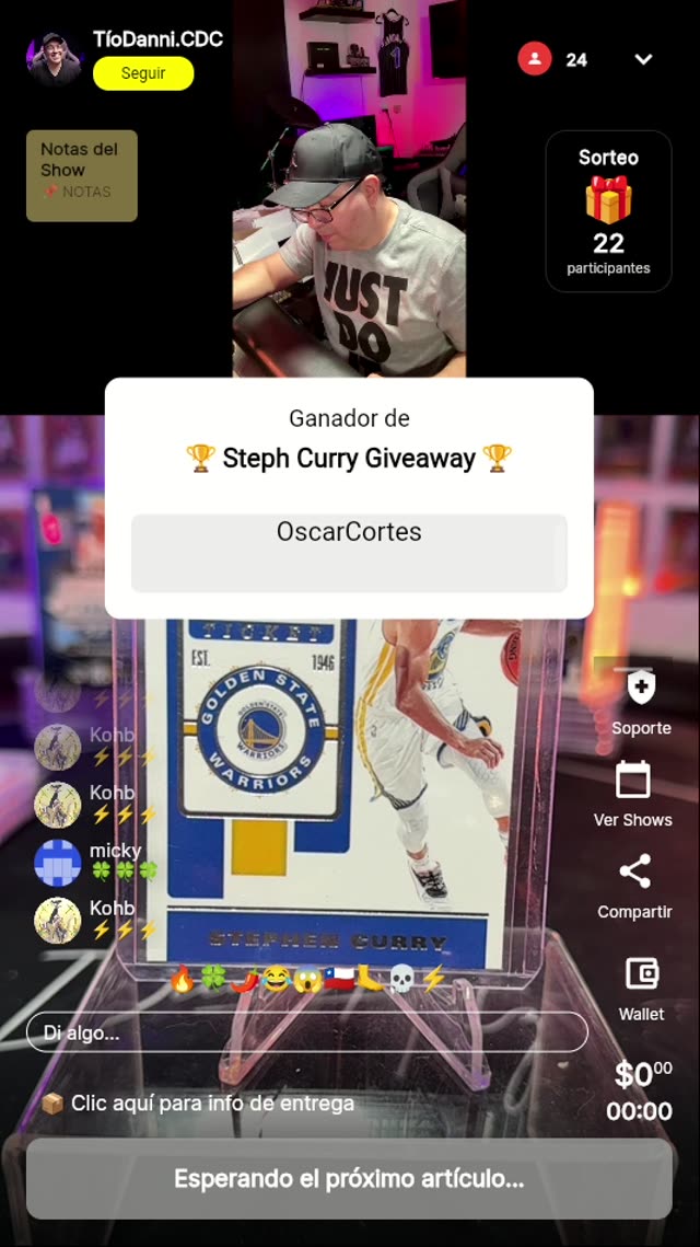 Giveaway Steph Curry Baloncesto Card