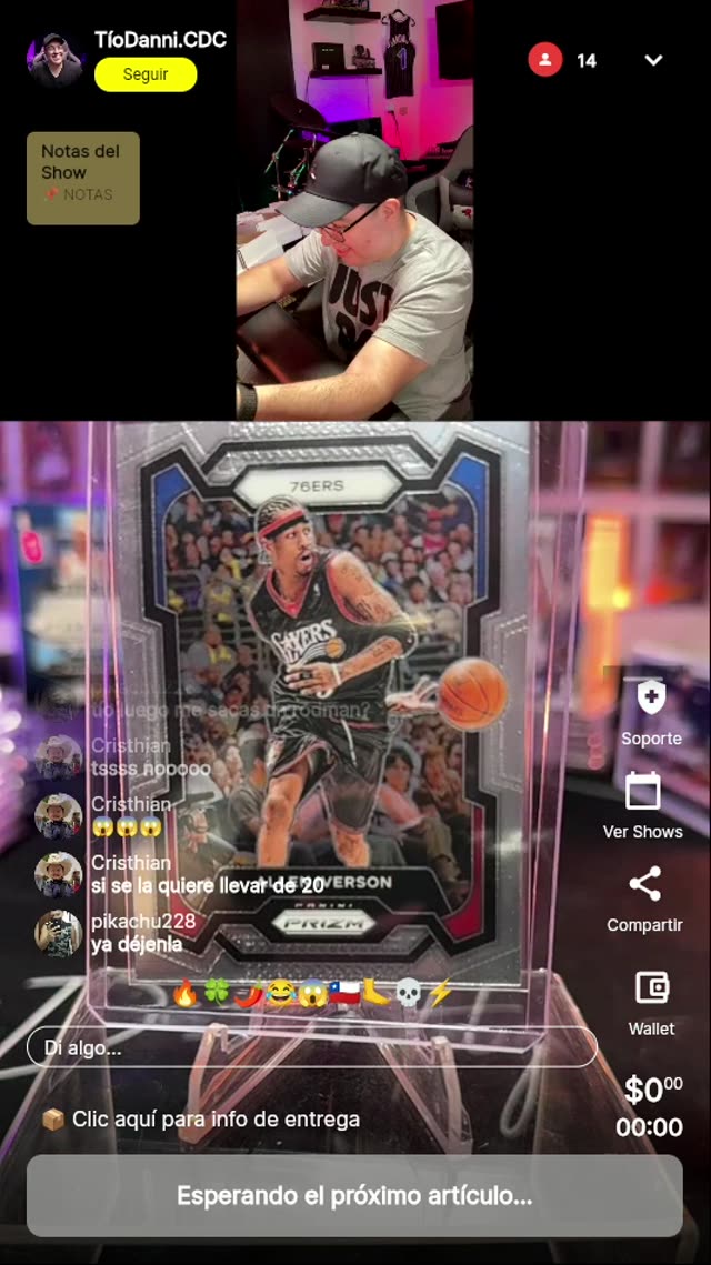 Allen Iverson Prizm Card 76ers