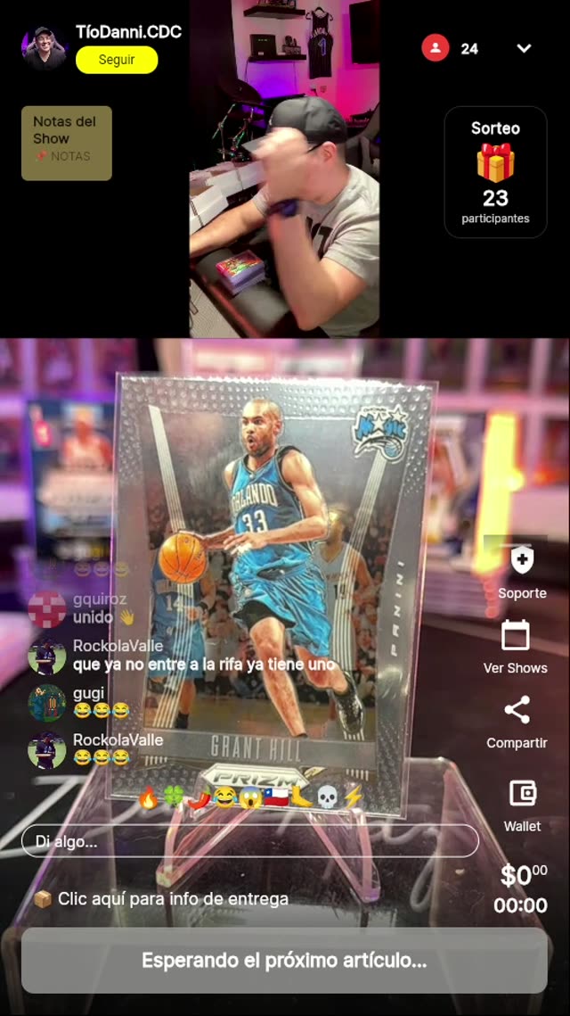 Grant Hill Panini Prizm Autógrafo