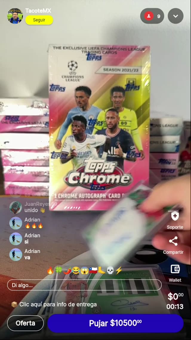 Topps Chrome UCL 2021/22 Autografiada