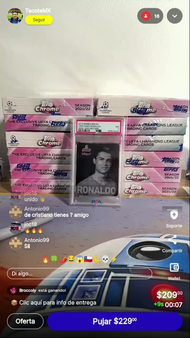 Cristiano Ronaldo Topps Chrome Card