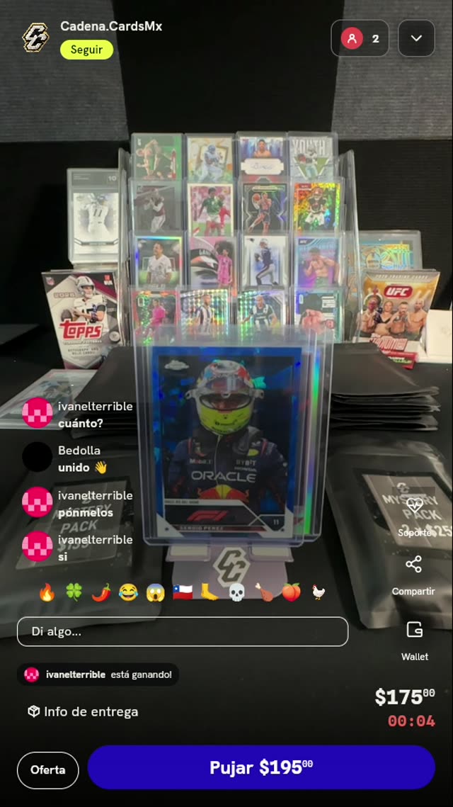Carta Sergio Pérez Topps Chrome F1